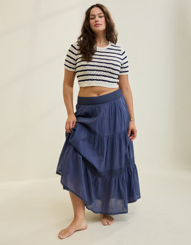Aerie Crochet The Day Maxi Skirt | Aerie