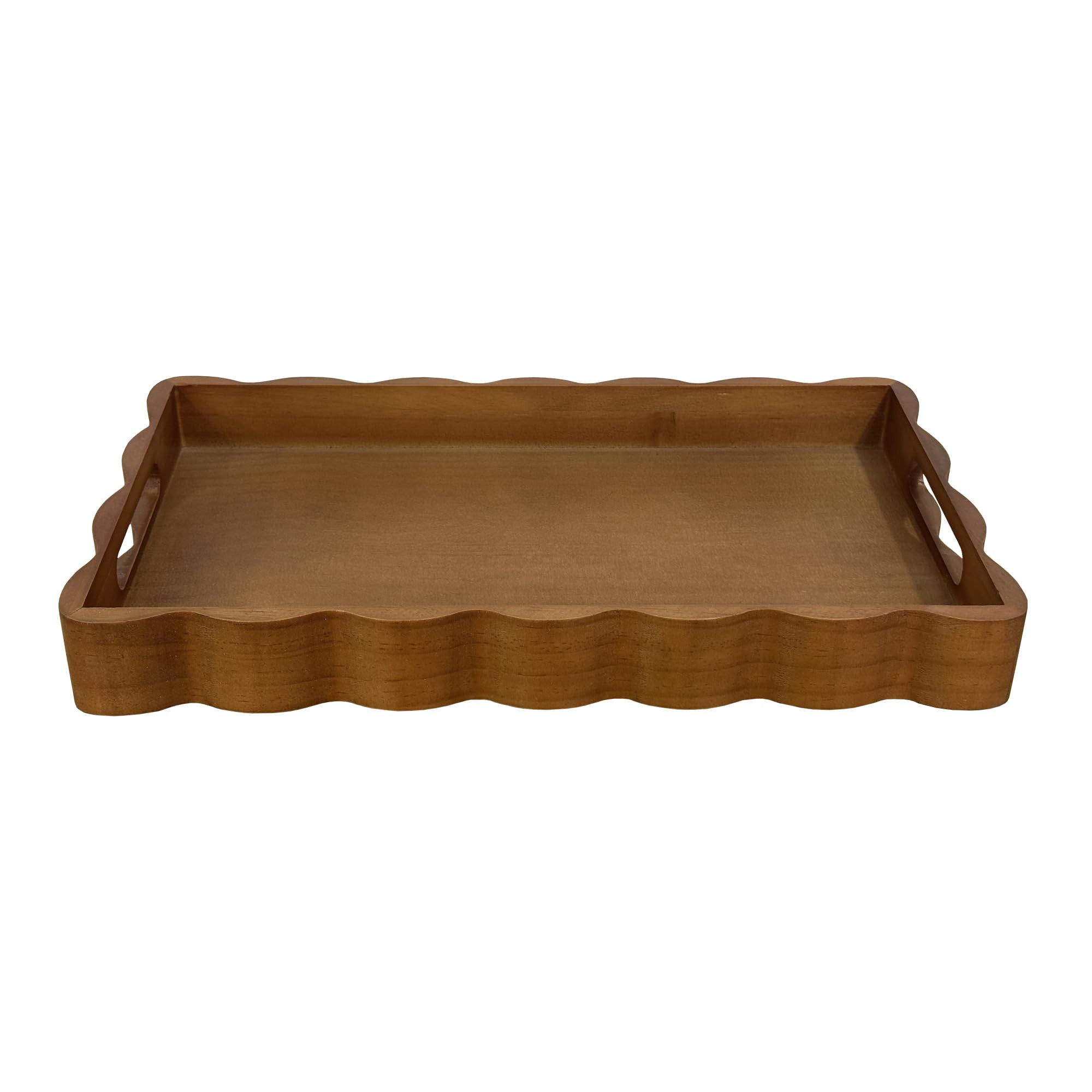 JUIOETURPine Wood Decorative Tray with Handle Rectangular Wooden Serving Tray for Breakfast in Be... | Amazon (US)