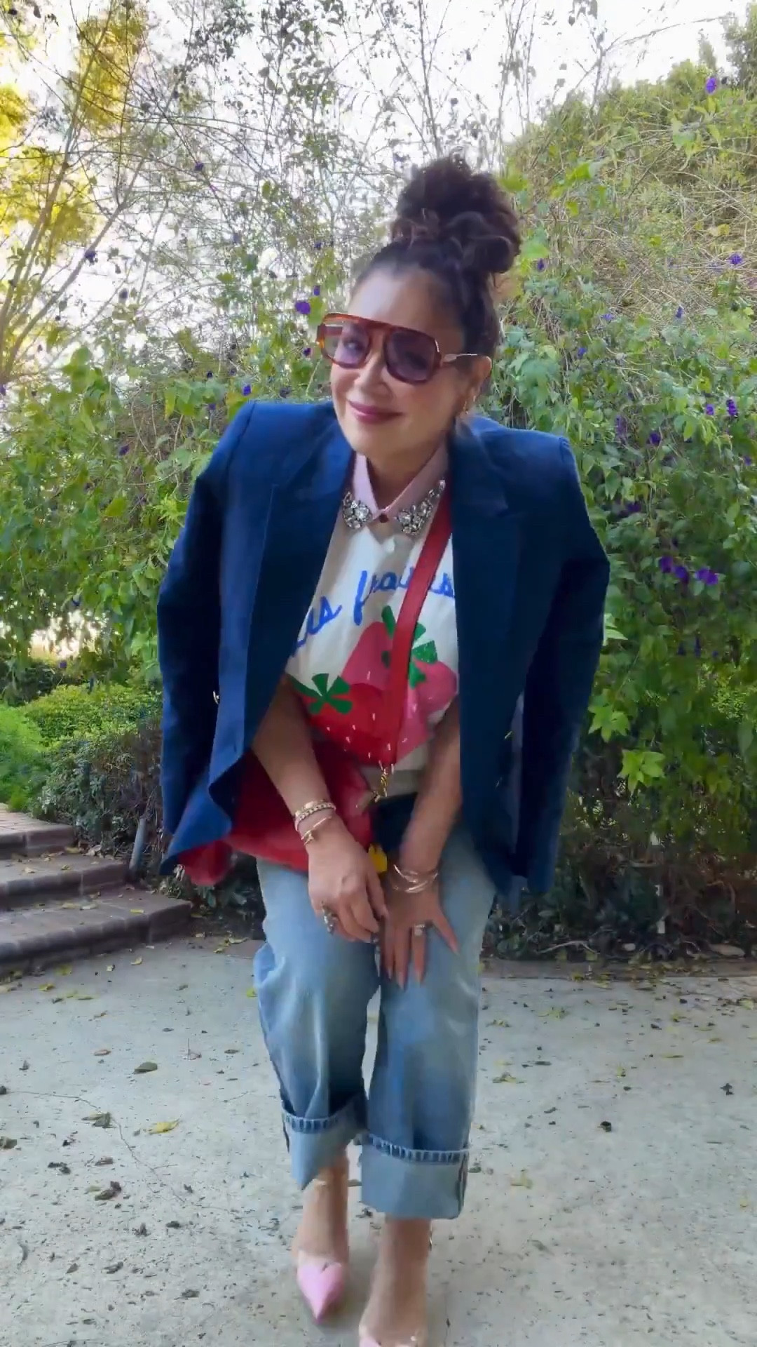 
So many of you have been asking for a more affordable option to my very pricey R13 jeans (they run $500+ 😅), and I have been searching and searching…

Great news! I finally found a pair that is incredibly comparable - and they’re only $100! 🎉
Styled them today with a cute tee from Vici (you can use my code ADRYANA35 for 35% off on Vici.com), the perfect navy linen double-breasted blazer, and these Alaïa-inspired heart-toe pumps.

Finished the look with my newest obsession - this perfect red crossbody from R.Riveter, a brand that supports military families, which I absolutely love. ❤️

Everything is linked for you in LTK. #styleover50 #over40fashion #over50andfabulous #over50style
@VICI 