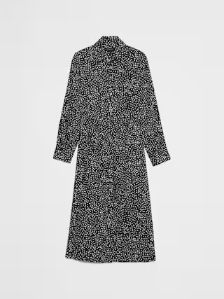 Tie-Waist Midi Shirtdress | Banana Republic Factory