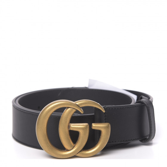 GUCCI Calfskin Double G Belt 75 30 Black | Fashionphile