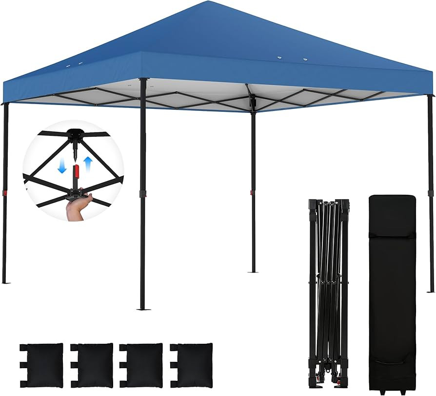 Outsunny 10 x 10 ft Pop Up Canopy Tent with One Push Setup, Easy Setup Outdoor Portable Instant C... | Amazon (US)