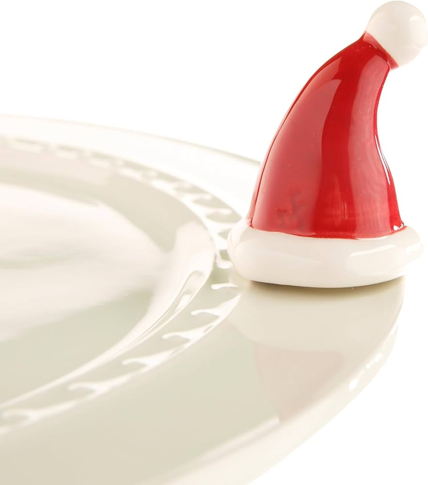 Nora Fleming Santa Stops Here (Santa Hat) - Hand-Painted Ceramic Christmas Decor - Winter Minis f... | Amazon (US)