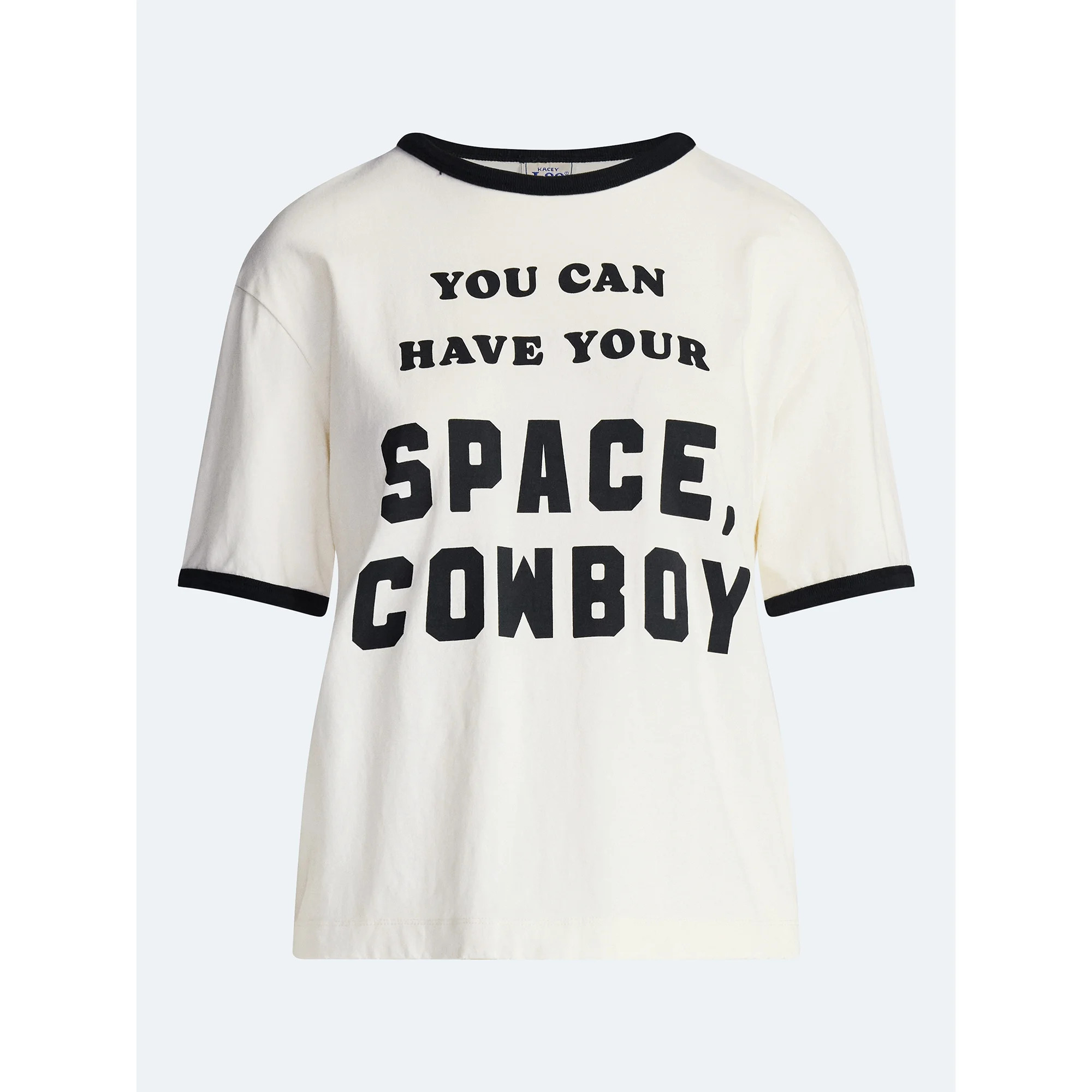Kacey Lee Women's Have Your Space Graphic Ringer Tee with Short Sleeves, Sizes XXS-XXL | Walmart (US)
