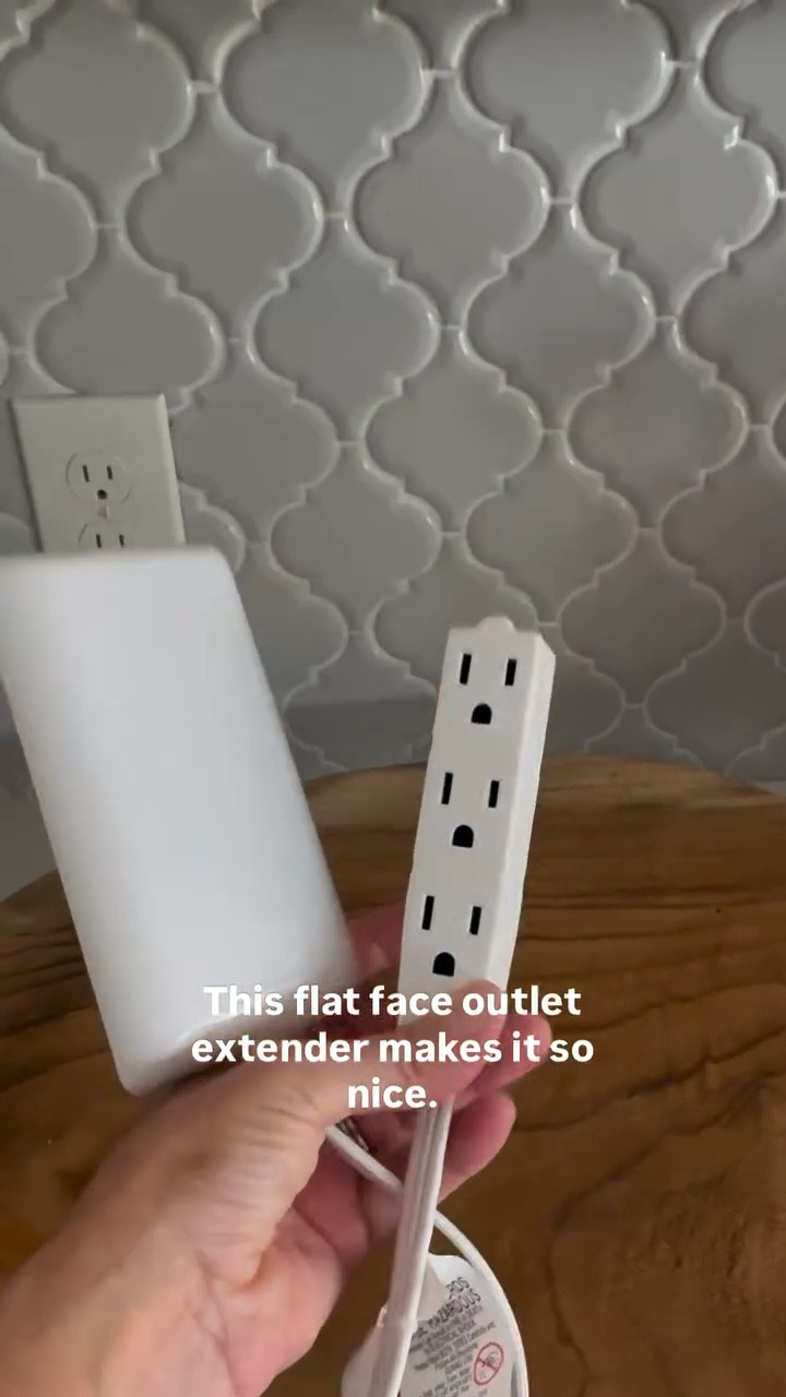 Why do outlets always end up right where I want to put decor? 🙃 Finally found the fix — this flat outlet extender is a game changer! It’s the little things friends!! 

Comment kitchen hack for a 🔗

#ourhousetoohome #kitchenhacks #homedecorideas #kitchenstyle #homedesign #decorhack #amazonfinds #kitchenorganization #kitcheninspo #homemakeover #kitchengoals #smallspacesolutions #amazon #amazonfinds #amazonkitchenfinds