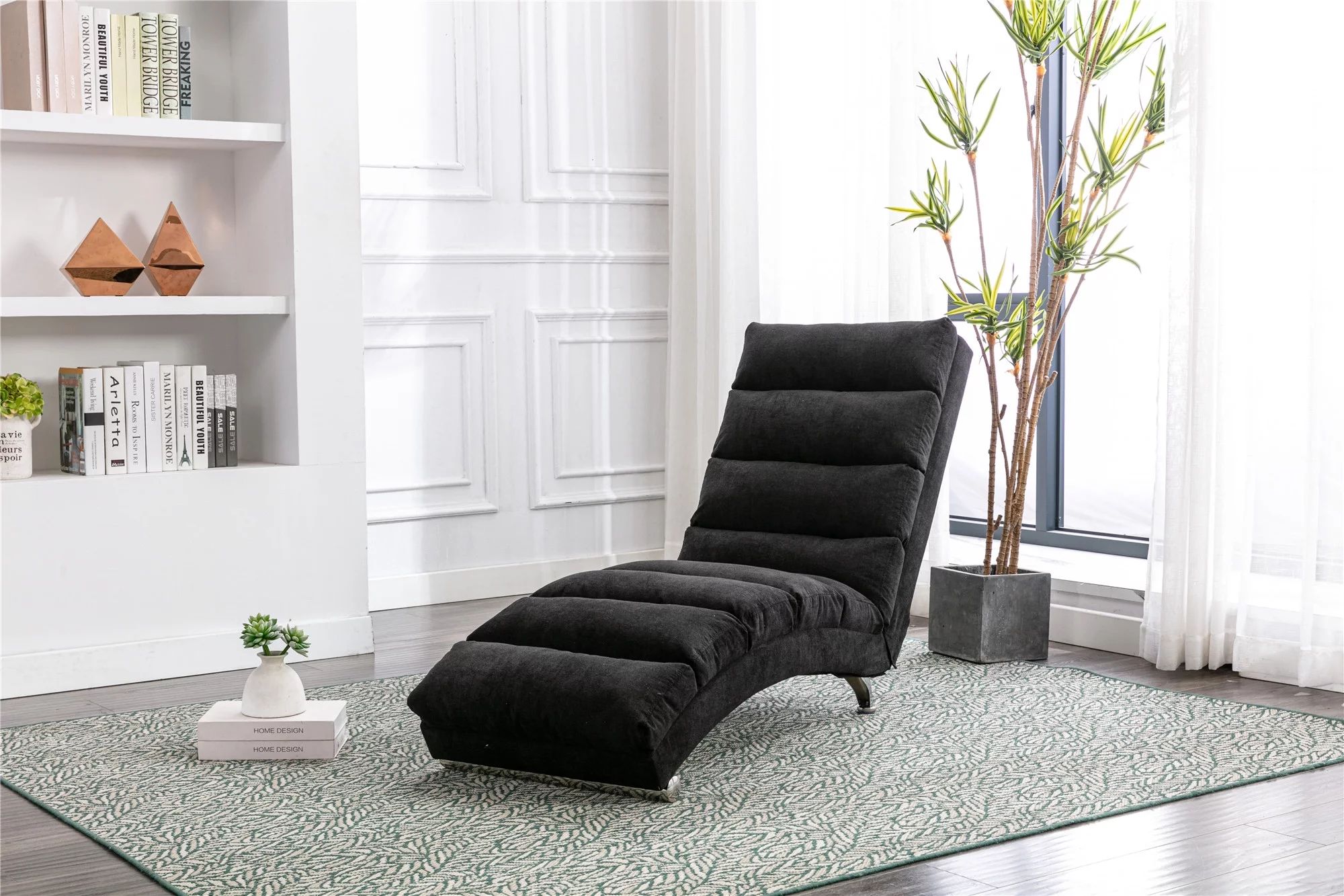 Linen Chaise Lounge Indoor Chair, Modern Long Lounger for Office or Living Room | Walmart (US)