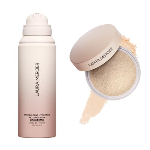 Laura Mercier Hydrating Setting Spray Ultra-Blur and Translucent Loose Talc-Free Setting Powder Ultra-Blur in Shade Translucent Bundle, Hyaluronic Acid Infused, Shine Control | Amazon (US)