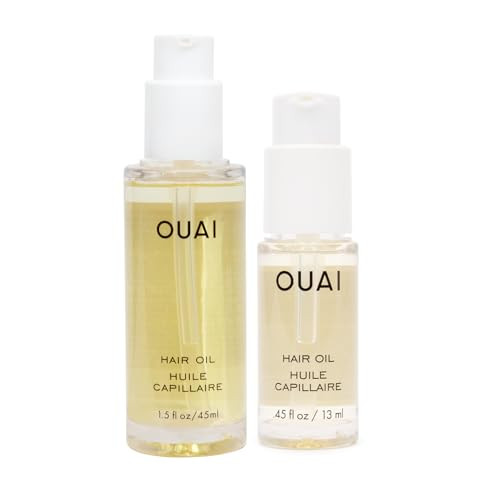 OUAI Hair Oil Bundle - Hair Heat Protectant Oil for Frizz Control - Adds Hair Shine and Smooths Split Ends - Color Safe Formula - Paraben, Phthalate and Sulfate Free (2 Count, 0.45 Oz/1.5 Oz) | Amazon (US)