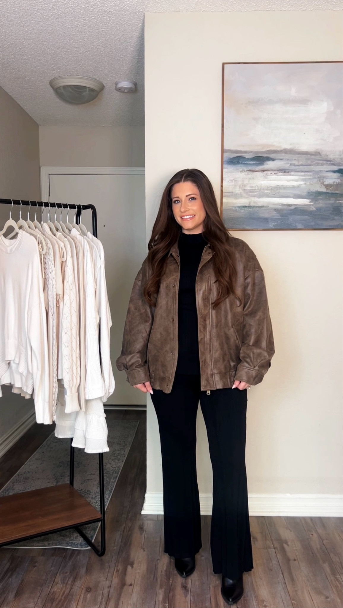 Cozy Chic Winter Outfit | wearing size XS in brown bomber jacket 

#LTKStyleTip #LTKSeasonal #LTKFindsUnder100