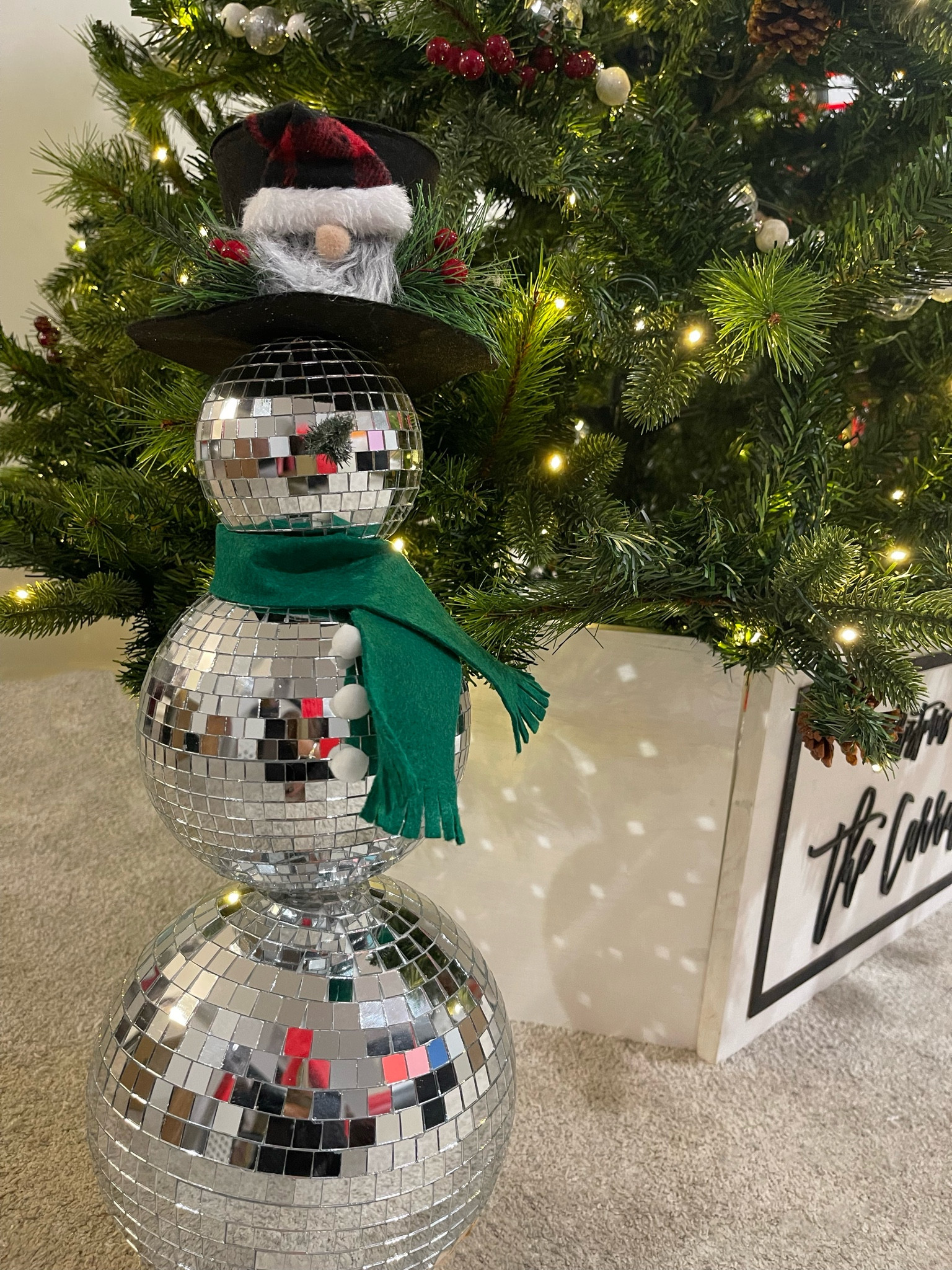 Made this cutie 🪩⛄️ to sit by the tree. It was a very quick and easy craft project. Shop the items to make your own here!

#LTKHoliday #LTKhome