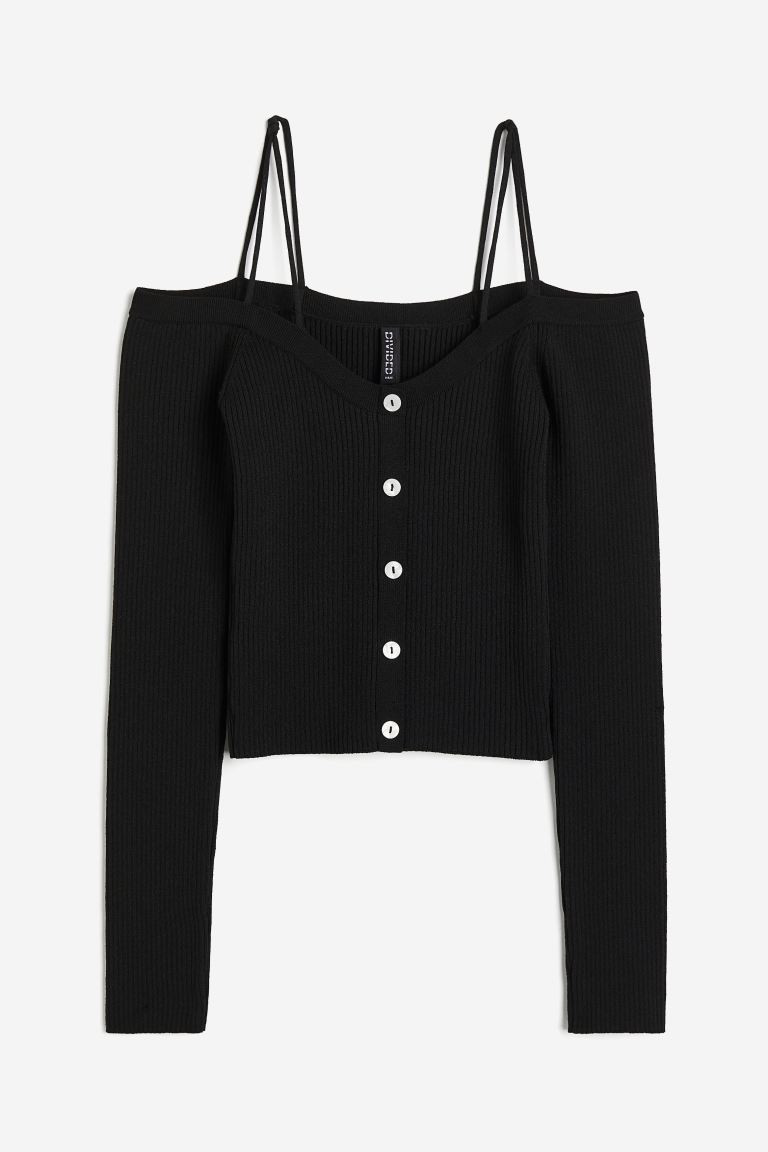 Geknöpftes Off-Shoulder-Shirt | H&M (DE, AT, CH, NL, FI)