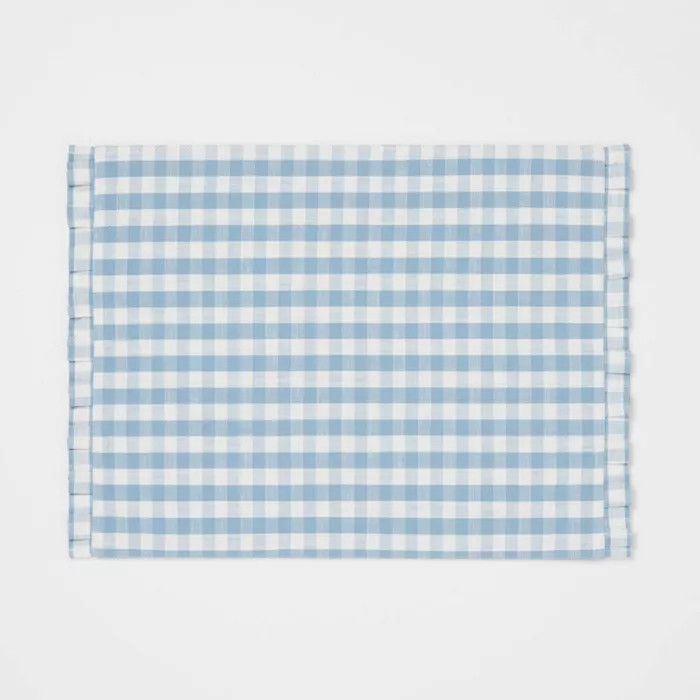 Cotton Gingham Placemat Blue - Threshold™ | Target