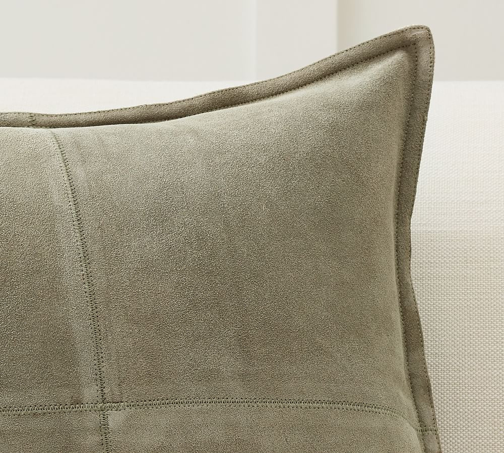Pieced Suede Pillow | Pottery Barn (US)