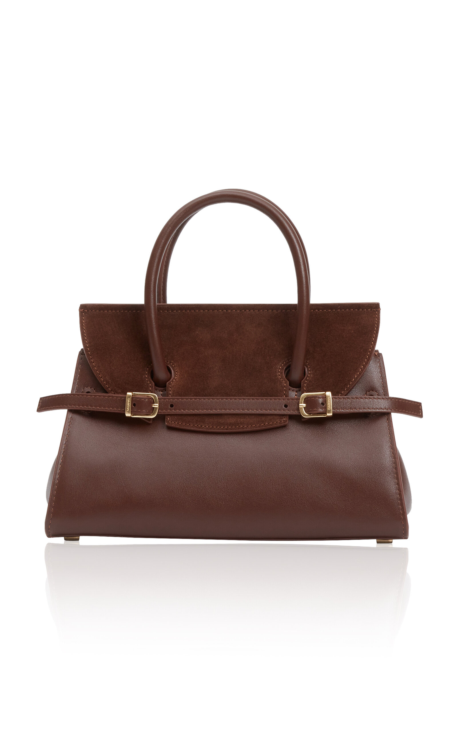 River Small Suede and Leather Top Handle Bag | Moda Operandi (Global)