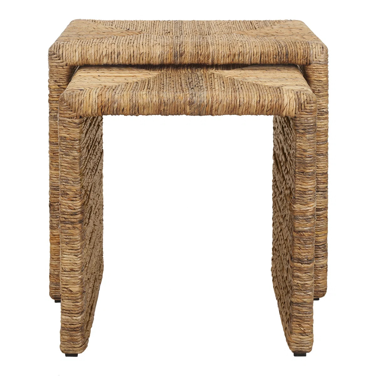 Kanza Abaca Rectangular Nesting Side Table Set Of 2, Natural | Wayfair North America