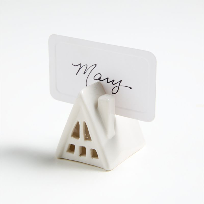 Ceramic House Placecard Holder | Crate & Barrel | Crate & Barrel