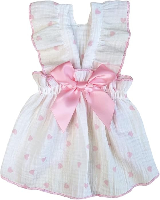 QWINEE Heart Print Dog Cat Dress Bow Decor Cute Dog Dresses Puppy Tutu Skirt Chihuahua Teddy Pome... | Amazon (US)