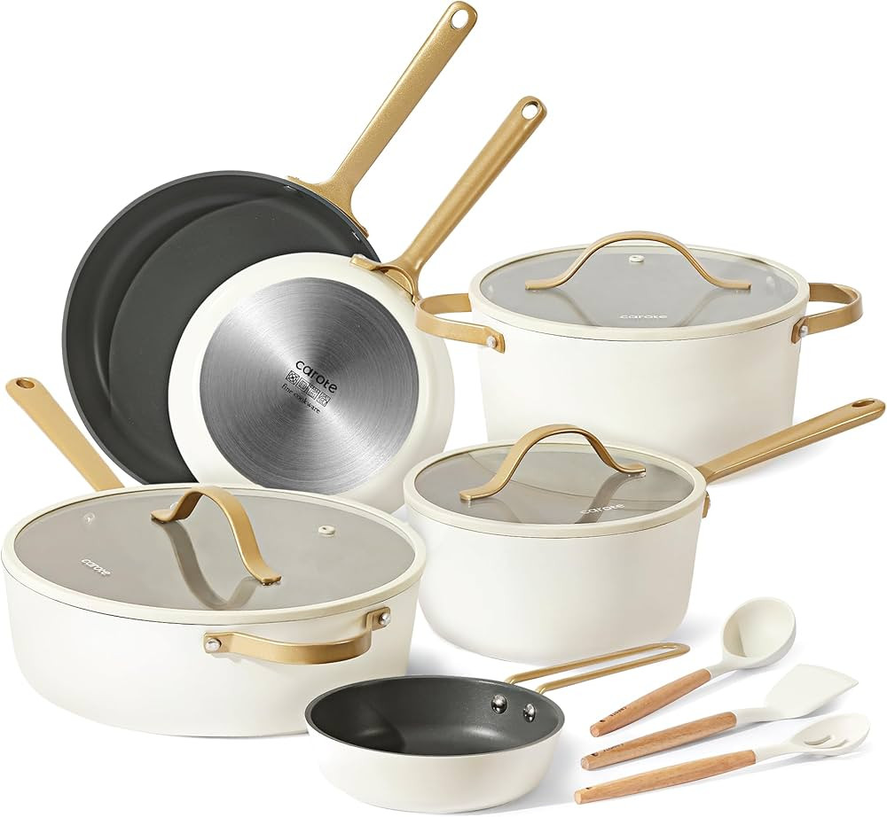 CAROTE 12PCS Saudi Collection Nonstick Cookware Set, Pots and Pans Set Non Stick, Dishwasher Safe... | Amazon (US)
