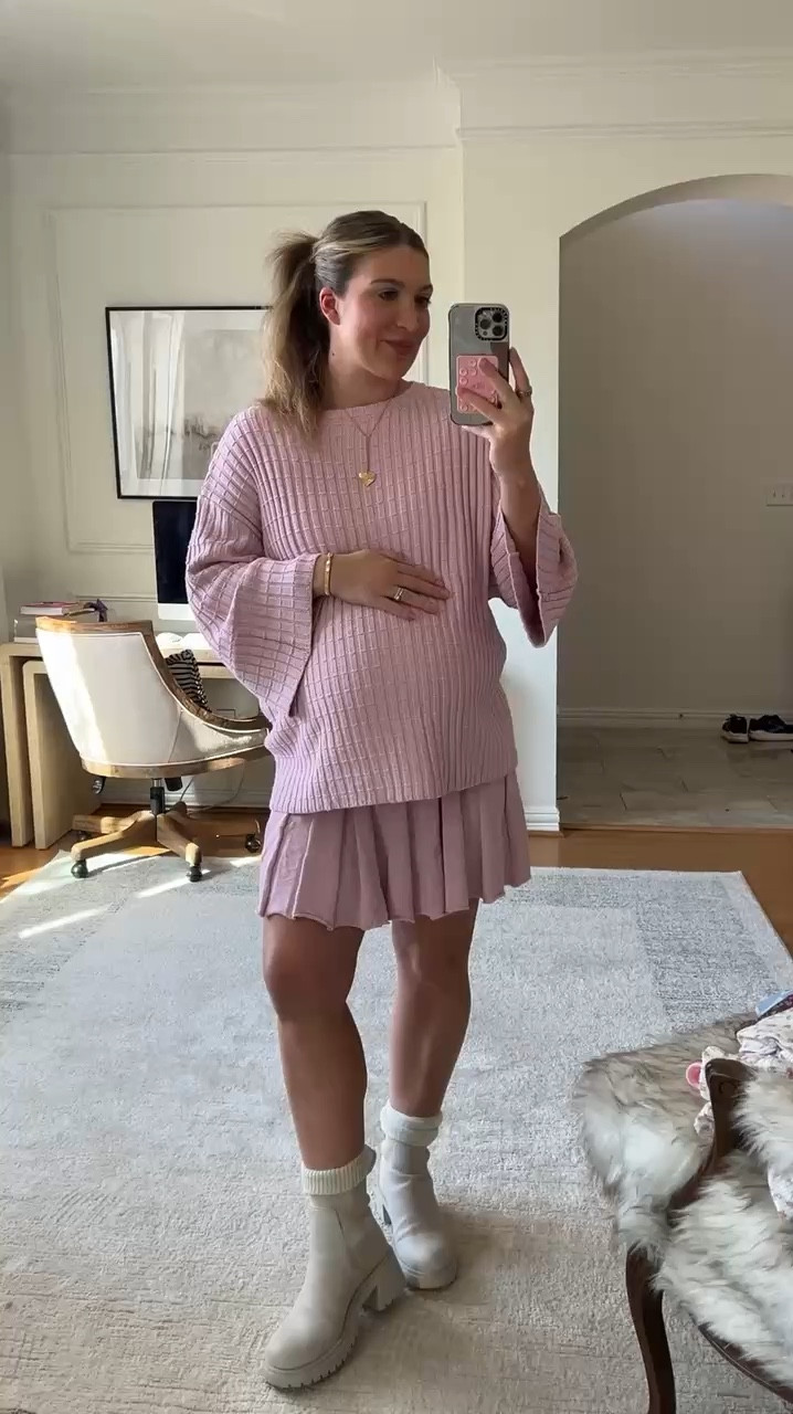 Free People look for less! This pink matching set is perfect for the bump/girl mamas or even to wear this spring!!

Coordinating set, sweater set, skirt set, pink outfit, maternity outfit, bump-friendly, mom outfit

#LTKBump