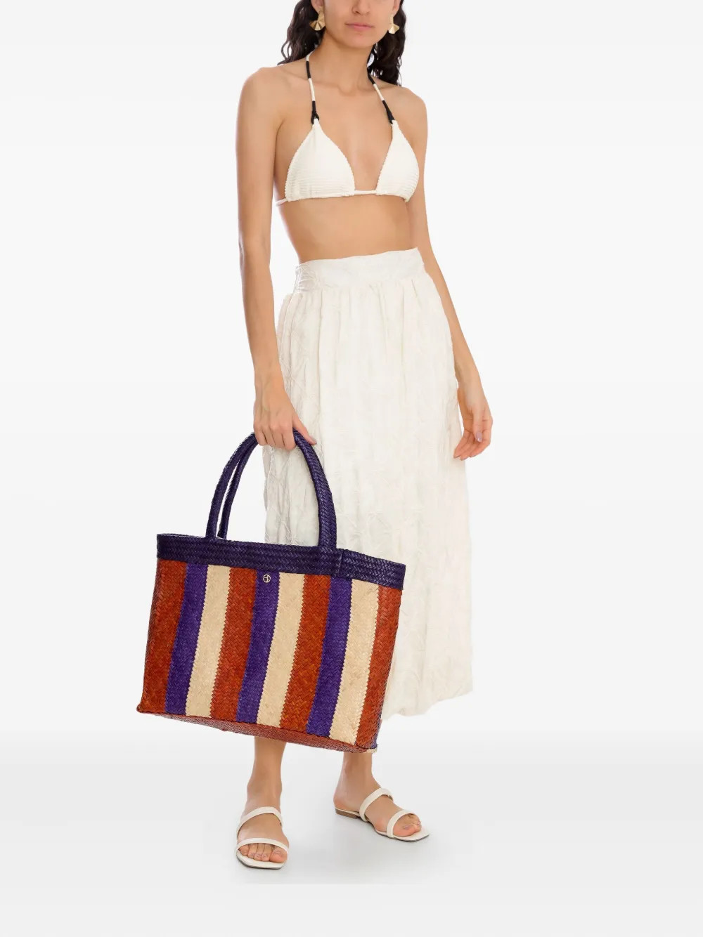 Brigitte Bolsa De Praia Jurema Trançada | Azul | FARFETCH BR | Farfetch (BR)