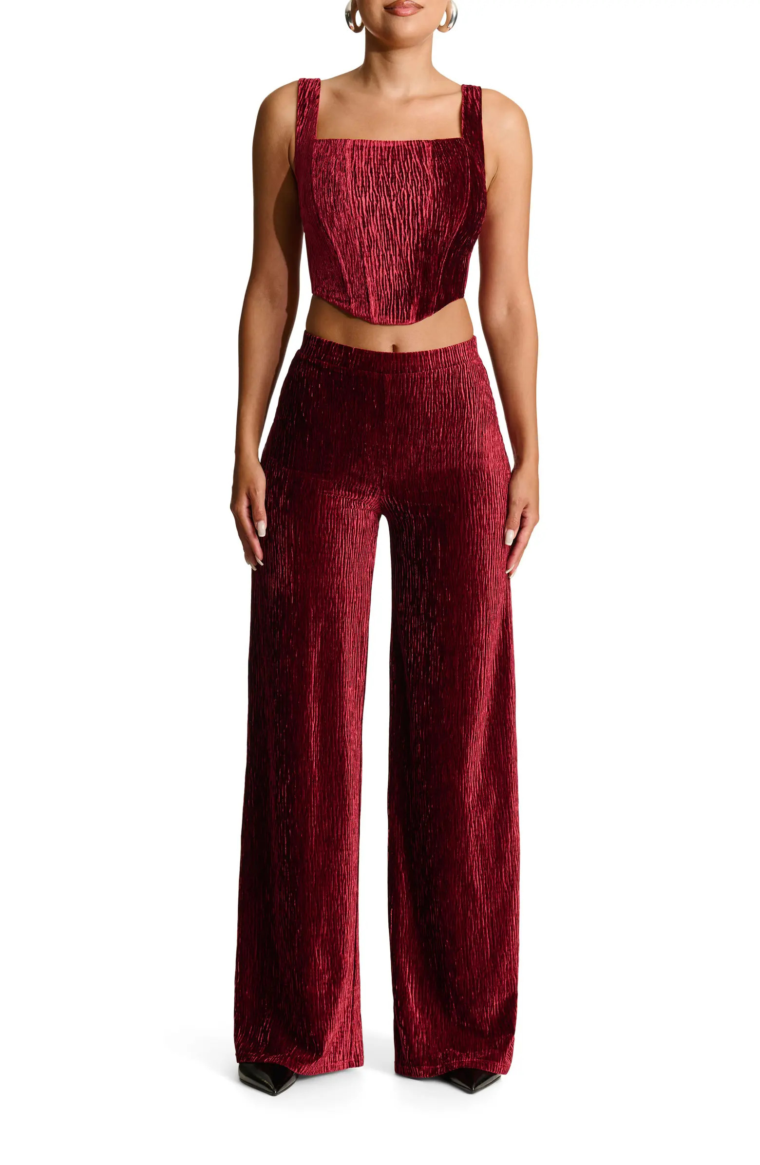Plush Velvet Wide Leg Pants | Nordstrom Rack