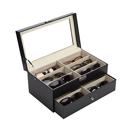 CO-Z Sunglasses Organizer for Women Men, Multiple Eyeglasses Eyewear Display Case, Leather Multi Sun | Amazon (US)