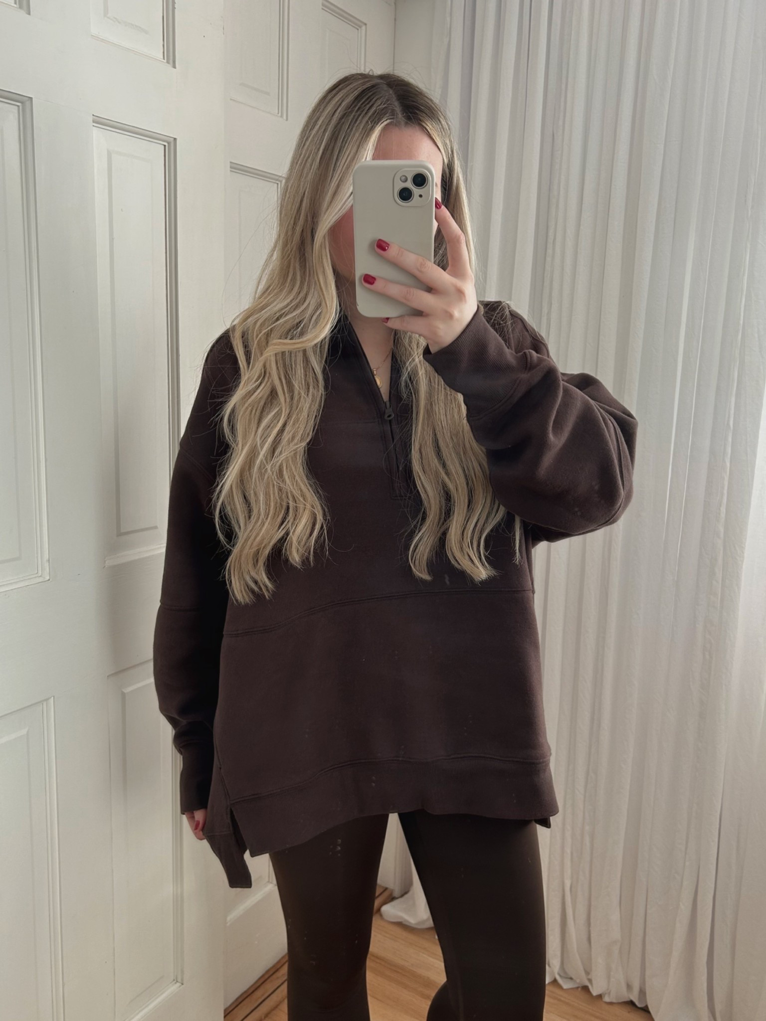 Cozy fall outfit wearing size medium 🍂 Now $48.71
25% Off Aerie Cloud Fleece Quarter Zip Sweatshirt

#LTKStyleTip #LTKPetite #LTKFindsUnder50