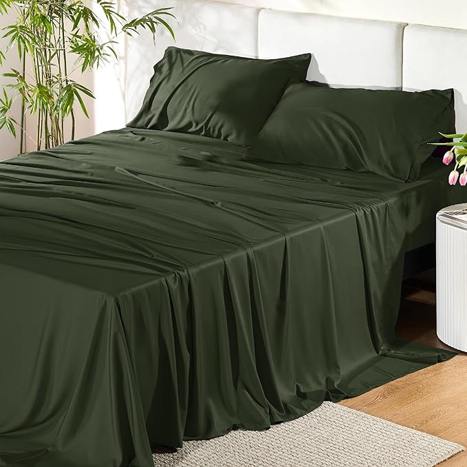 Bedsure King Size Sheet Set, Cooling Sheets King, Rayon Derived from Bamboo, Deep Pocket Up to 16... | Amazon (US)