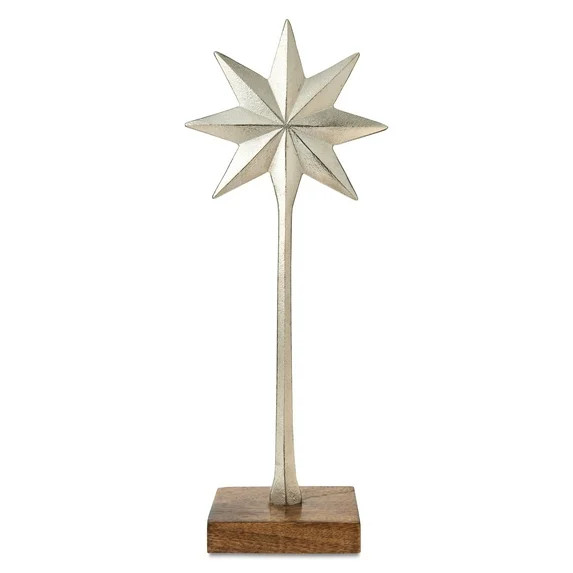 Metal Star Christmas Tabletop Decoration, Silver, 14.17", by Holiday Time | Walmart (US)