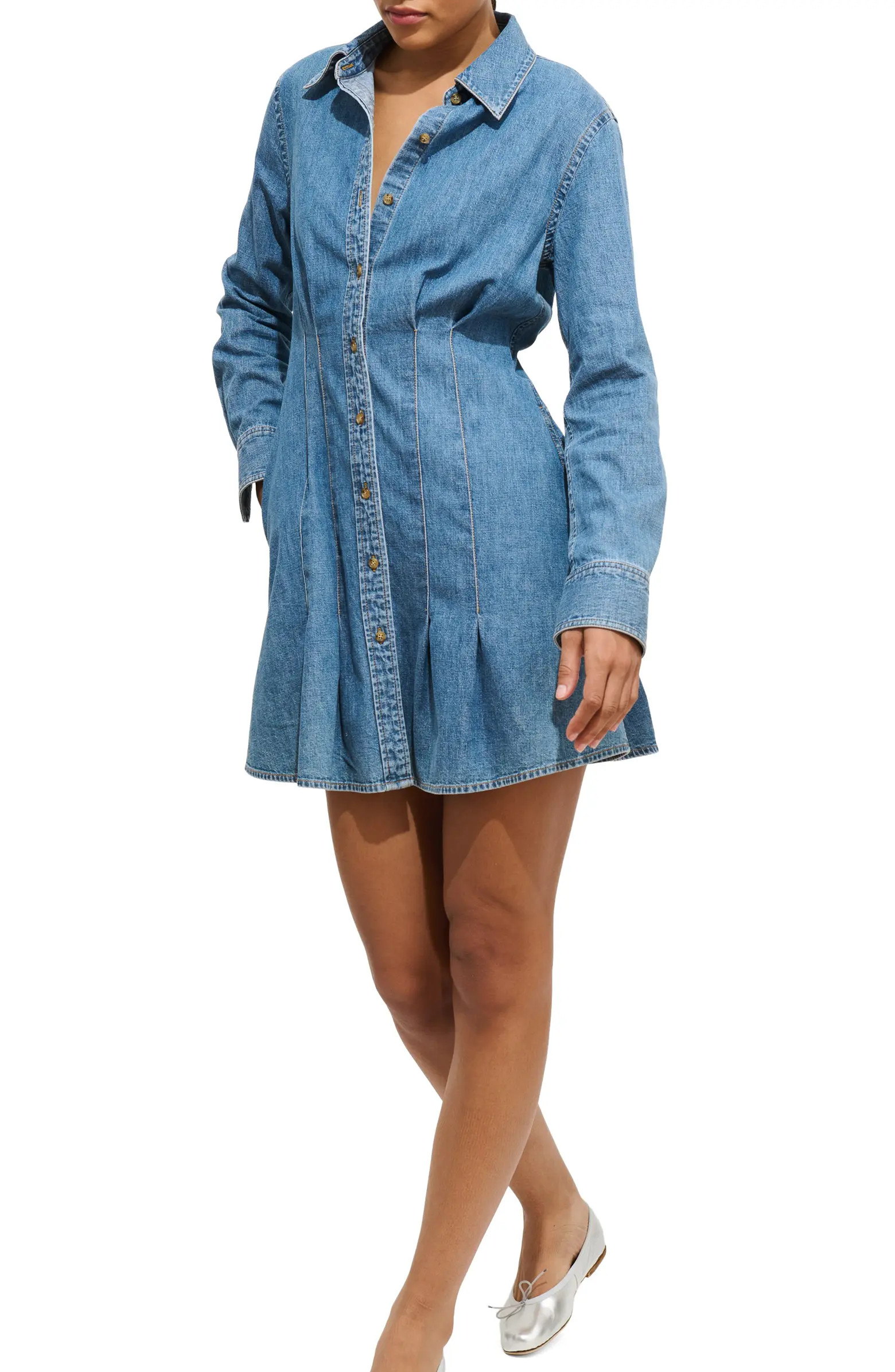 Alex Mill Camille Long Sleeve Denim Shirtdress | Nordstromrack | Nordstrom Rack