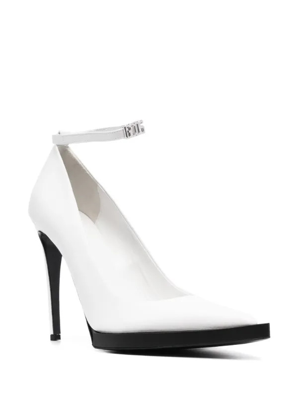 GCDS 110mm Pointed Leather Pumps | White | FARFETCH | Farfetch Global