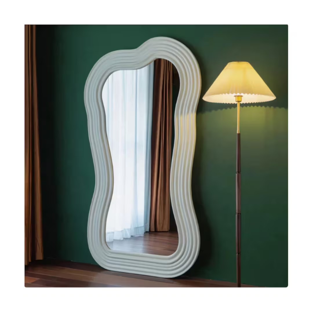 Full Length Wavy Mirror Floor Wave Mirror Long Irregular Mirror Tall Asymmetrical Mirror Large Sq... | Etsy (UK)