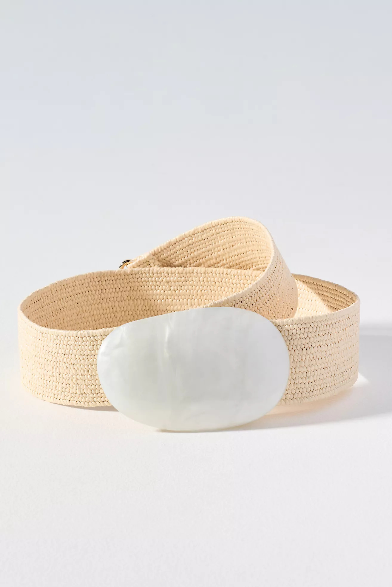 By Anthropologie Raffia Oval Buckle Belt | Anthropologie (US)