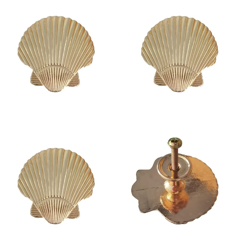 RRRuo Seashell Cabinet Knobs Zinc Alloy for Wardrobe Dresser Cupboard Kitchen Beach Ocean Theme P... | Amazon (US)