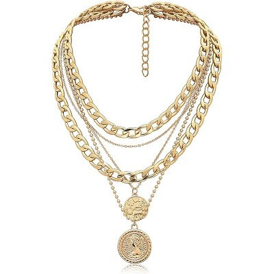 Handmade Layered Heart & Arrow Bar Choker Necklace, 18k Gold Plated, Dainty for Women | Target