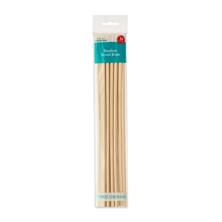 Bamboo Craft Dowel Rods, 12", 12 Pieces, by Way To Celebrate | Walmart (US)