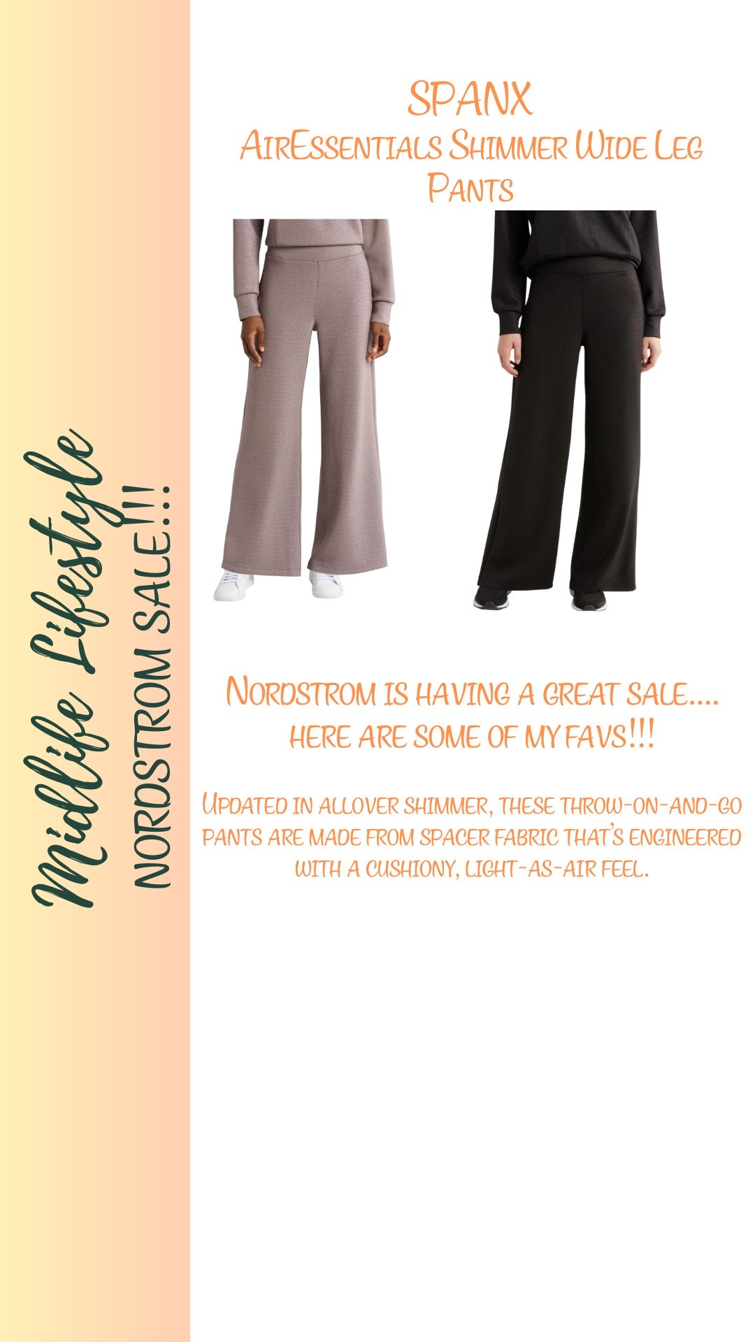 Shine bright in the SPANX AirEssentials Shimmer Wide Leg Pants! 

Comfort meets elegance with a touch of shimmer, perfect for any occasion. ✨💫 

#SPANX #EffortlessElegance #ShimmerAndShine

#LTKFindsUnder100 #LTKActive #LTKStyleTip