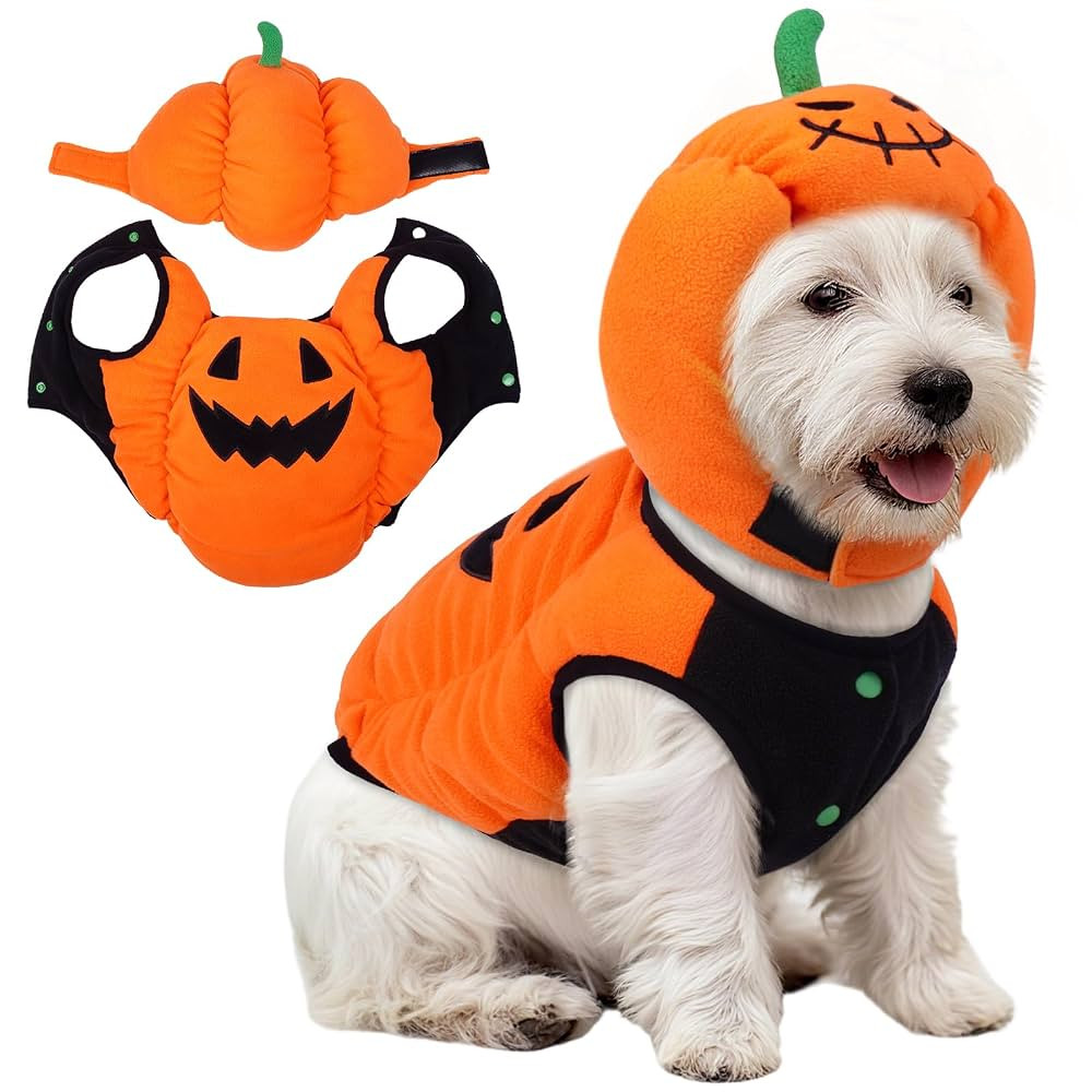 FUAMEY Halloween Dog Costume | Small-Breed Pumpkin Hat | Adjustable & Secure Fit, Thermal-Warmth,... | Amazon (US)