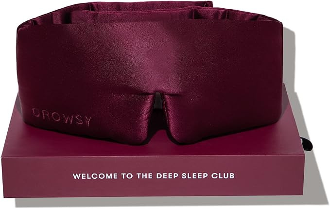 DROWSY Silk Sleep Mask. Face-Hugging, Padded Silk Cocoon for Luxury Sleep in Total Darkness. (La ... | Amazon (US)
