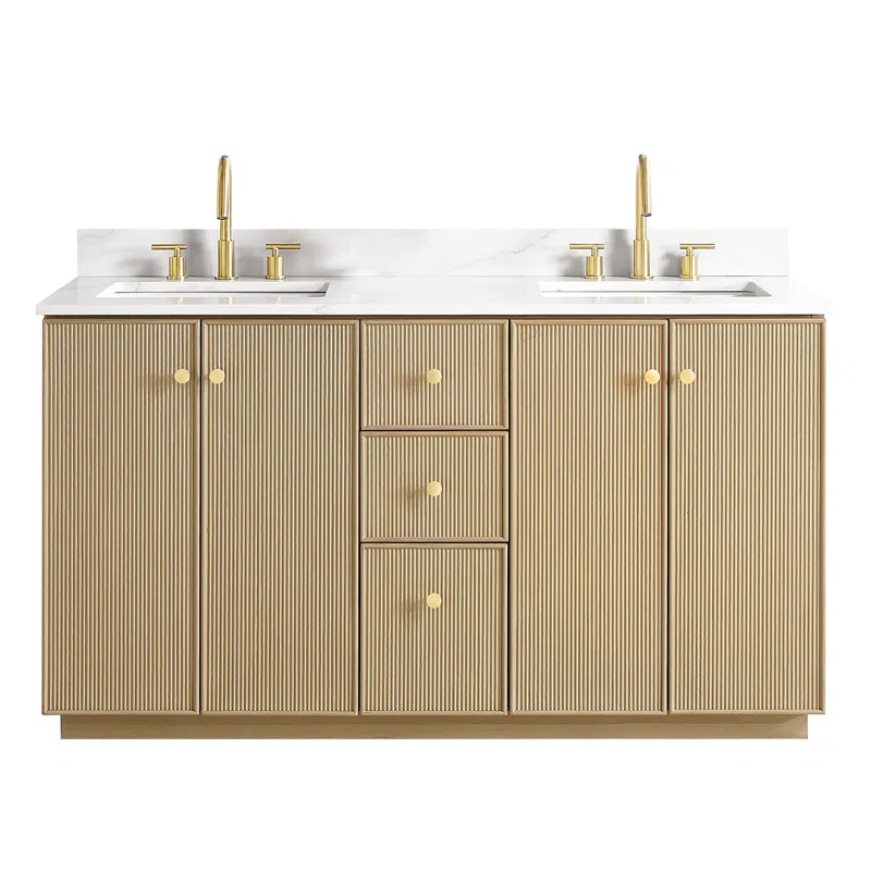Rally 60'' Free Standing Double Bathroom Vanity with Quartz Top | Wayfair North America