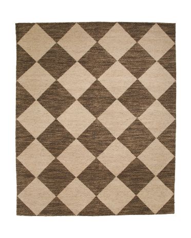 8x10 Hand Knotted Wool Blend Checkerboard Area Rug | TJ Maxx