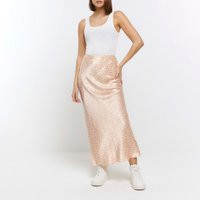 River Island Womens Pink Floral Satin Maxi Skirt | River Island UK & IE
