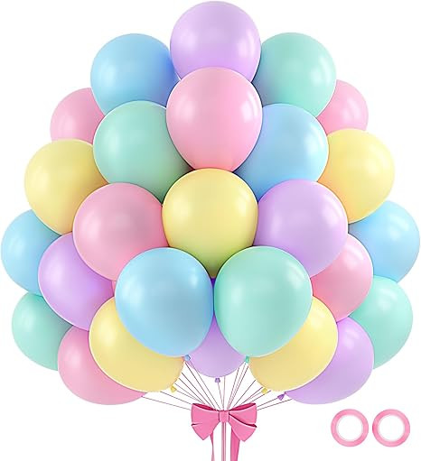 Pastel Balloons 110pcs 12 Inch Pastel Rainbow Balloons for Birthday Party Decorations Wedding Chr... | Amazon (US)