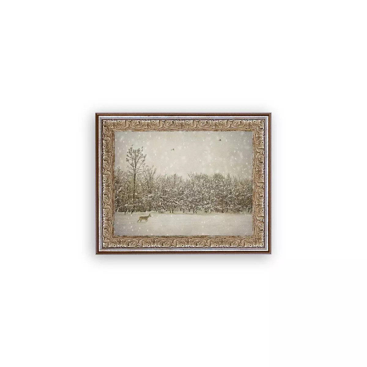 10" x 8" Winter Fawn Fancy Gold Frame Wall Canvas - Petal Lane: Horizontal Display | Target