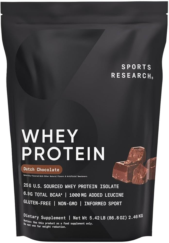 Sports Research Whey Protein - Sports Nutrition Whey Isolate Protein Powder for Lean Muscle Build... | Amazon (US)