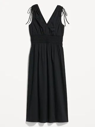 Fit & Flare Sleeveless Tie-Shoulder Smocked Maxi Dress for Women | Old Navy (CA)