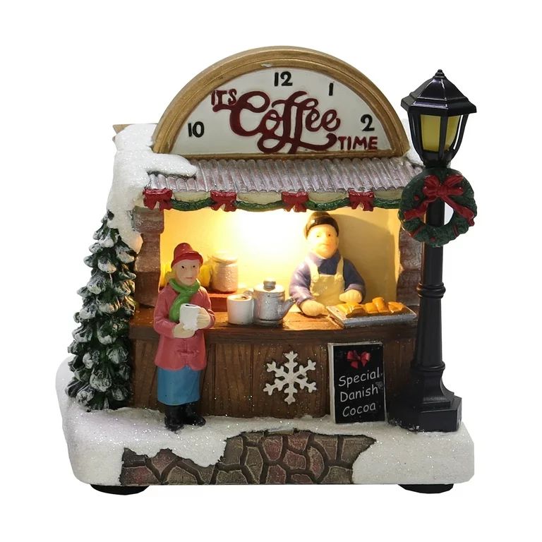 4.25 in Christmas Village Food Truck Street Vendor, LED Coffee Stall, by Holiday Time | Walmart (US)