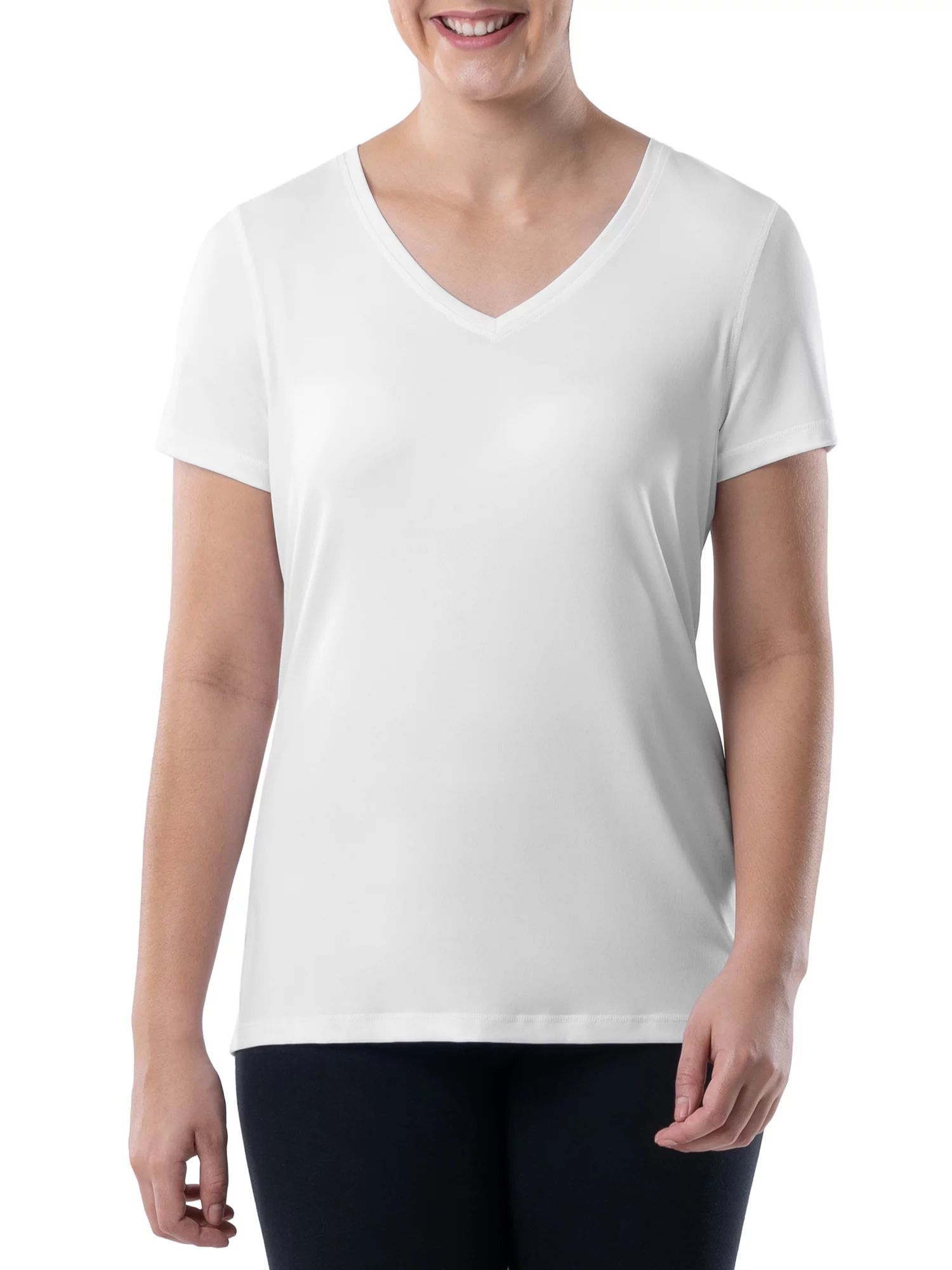 Athletic Works Women's Core Active Short Sleeve V-Neck T-Shirt - Walmart.com | Walmart (US)