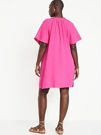 Crinkle Gauze Mini Swing Dress | Old Navy (US)