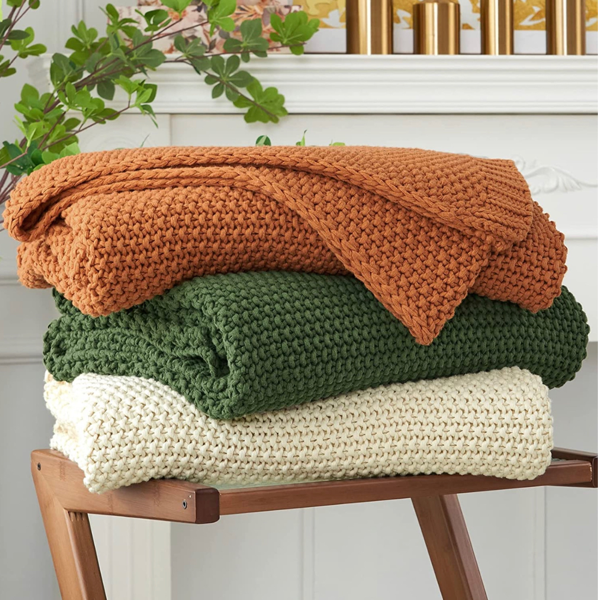 Longhui bedding Chunky Cable Knit Throw Blanket Lightweight Olive Green 100% Organic Cotton Blanket for Sofa Couch Bed Baby Nursery, Rustic Shabby Chic Modern Farmhouse, 60” x 80” Give Laundering Bag



#LTKunder100 #LTKhome #LTKFind
